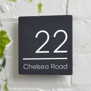 Modern Contemporary House Sign Door Number Plaque - Savona 