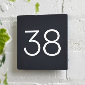 Modern House Sign Door Number Plaque 15cm x 15cm - Venice 