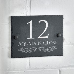 Slate House Sign Rustic Door Number Plaque - Colwyn 15cm x 20cm